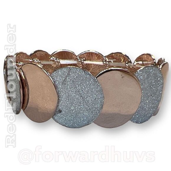 Bundle Sale 3 for $15 | Rose Gold & Silver Stretch Bracelet - Picture 5 of 6